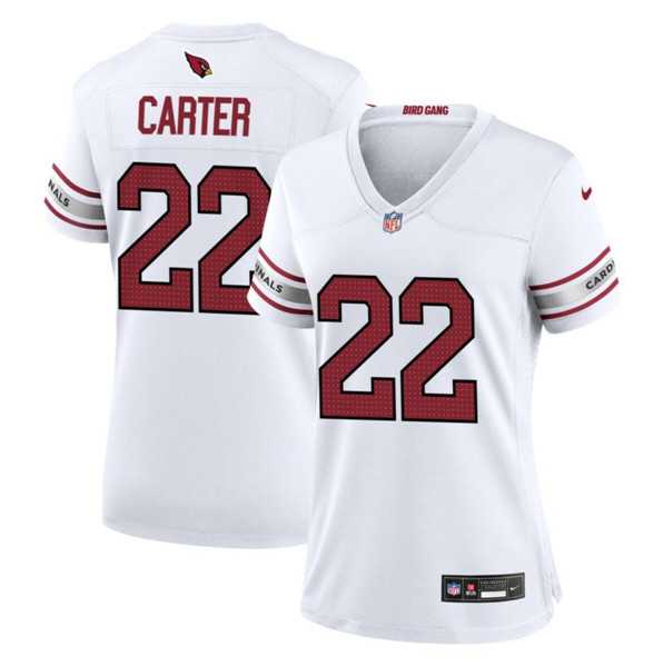 Womens Arizona Cardinals #22 Michael Carter White 2023 Stitched Jersey Dzhi